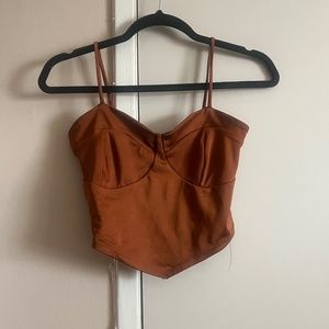 Bronze- colored Corset style top